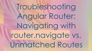Troubleshooting Angular Router: Navigating with router.navigate vs. Unmatched Routes