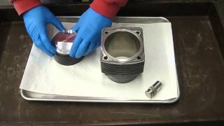 Porsche 911 Engine Rebuild - Inserting Pistions in Cylinder Using Tapered Ring Compressor