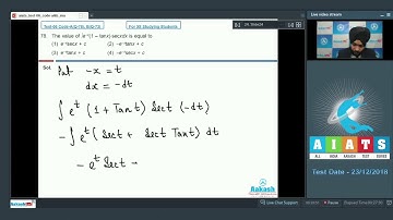 AIATS TEST 06 Code A&B For XII Studying Students MATHEMATICS JEE Main 2019 Q76 to 80