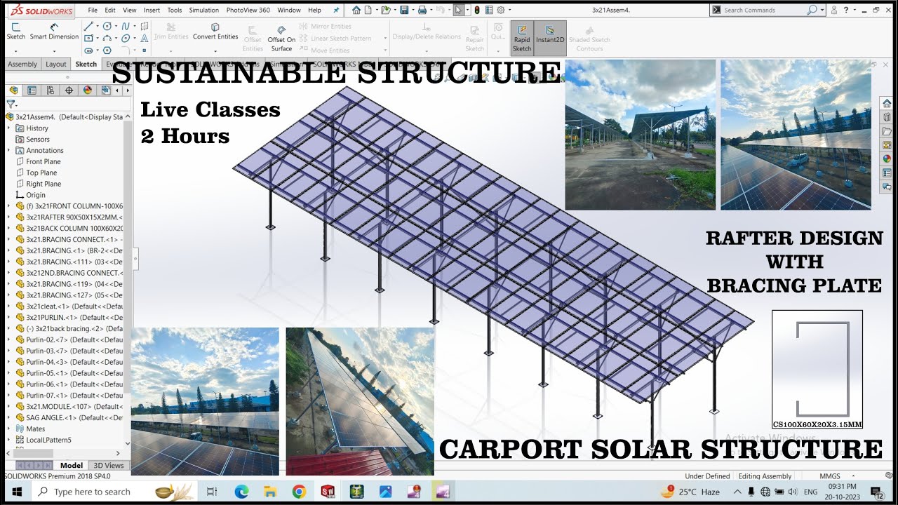 How to Design Carport solar structure & BOM