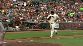 CIN@SF: Quiroz drives home Panda in the fourth inning