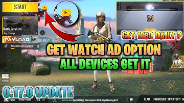 How to Get Watch Ad Option in Pubg Mobile Lite 0.17.0 | Get 10 BC