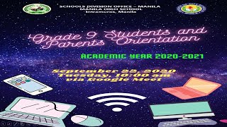 MHS Grade 9 Orientation SY. 2020-2021
