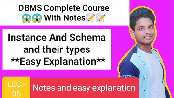 lec:-05 Instance and Schema in DBMS| database complete course| schema and its types|