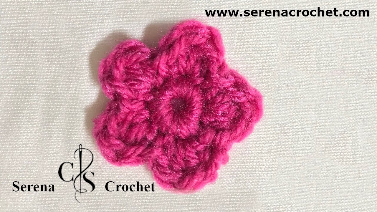 كروشيه وردة بسيطة طريقة عمل وردة سهلة وبسيطة crochet simple 5 petal flow crochet diy atelier