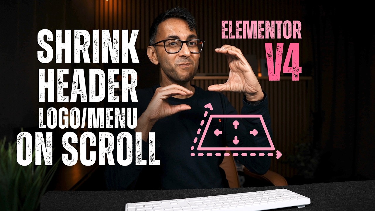 Shrink Sticky Header and Logo on Scroll - Elementor V4 Tutorial - YouTube