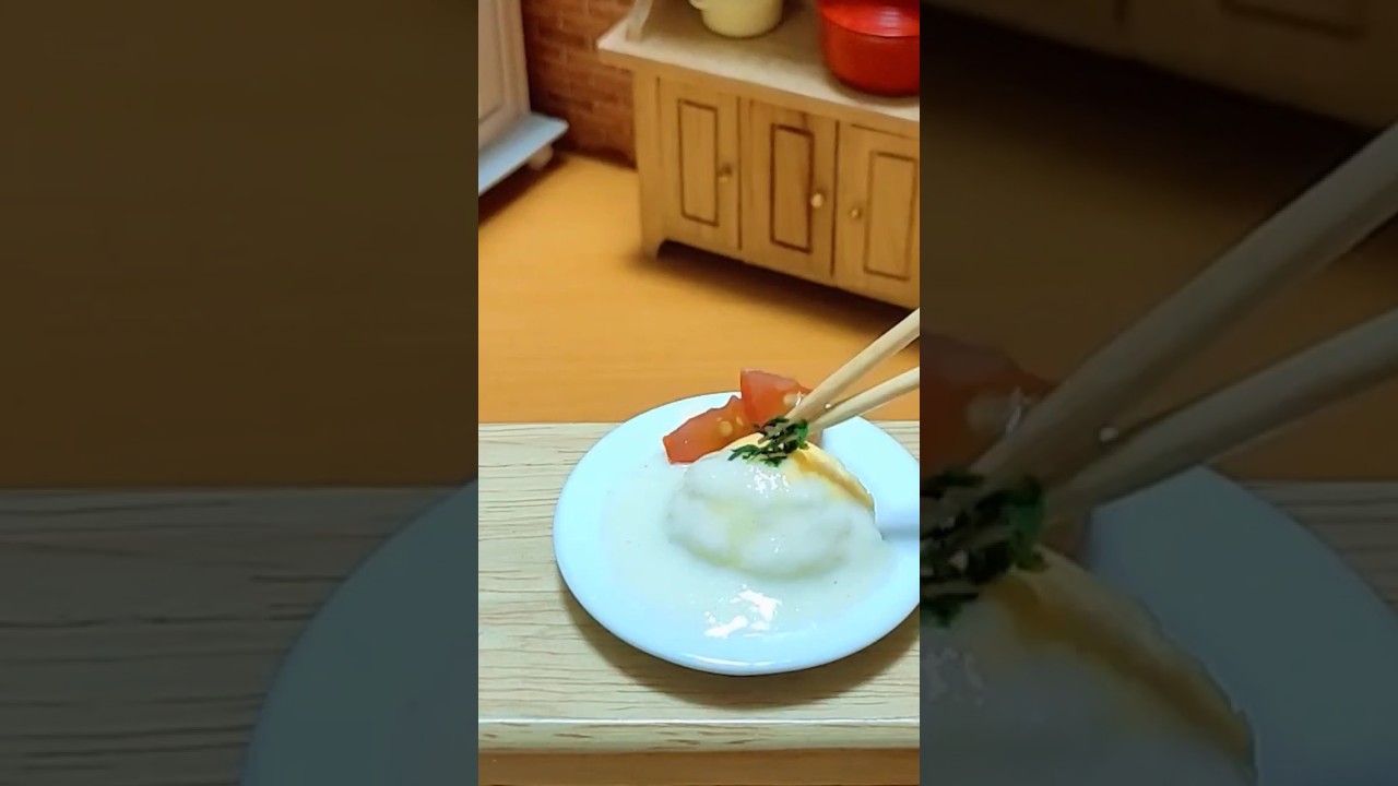 Miniature Food #shorts #86 Omelette rice - cooking / チーズソースのオムライス / 오므라이스