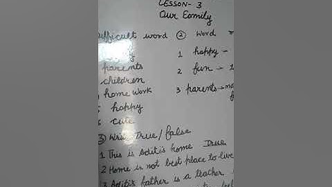 Class 1 MORAL SCIENCE LESSON-3