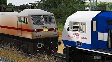 Loco Failed of Pushpak Superfast Express || Rescue By BGKT WDP4 || MSTS Open Rails Journey Part 1