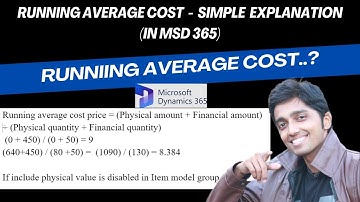 Running average cost price in #microsoftdynamics365 #financeandoperations #d365talks #d365fo