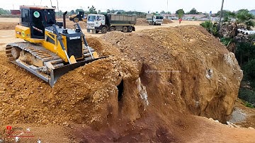 Activity Extreme!! Smooth Operator At Job Project Landfill With Skills Dozer & Dumper 25T Work Fill