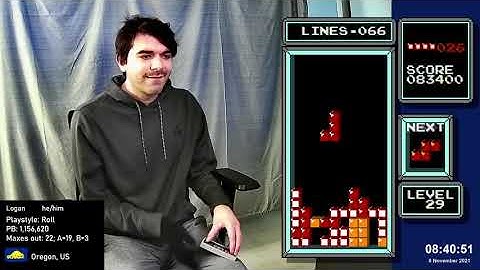 Killscreen lines PB by 14!! 68 lines [former PB] - NES Tetris