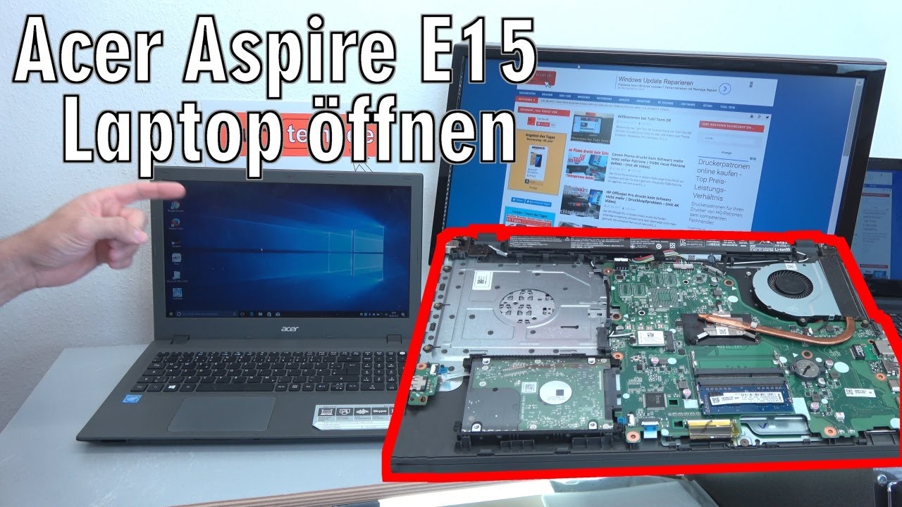 Acer Aspire E15 Laptop Ã¶ffnen - Notebook HDD SSD Akku