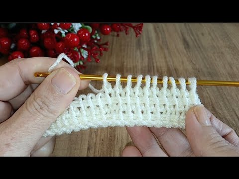 Kolay Örgü Modeli ✴️ 👌 Tunus İşi Örgü Kazak Yapımı ✴️  #tunusişi #crochet #kolayörgümodeli #tığişi