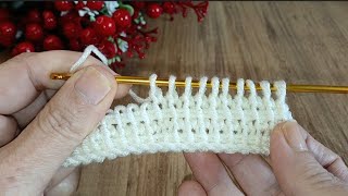 Kolay Örgü Modeli Tunus İşi Örgü Kazak Yapımı