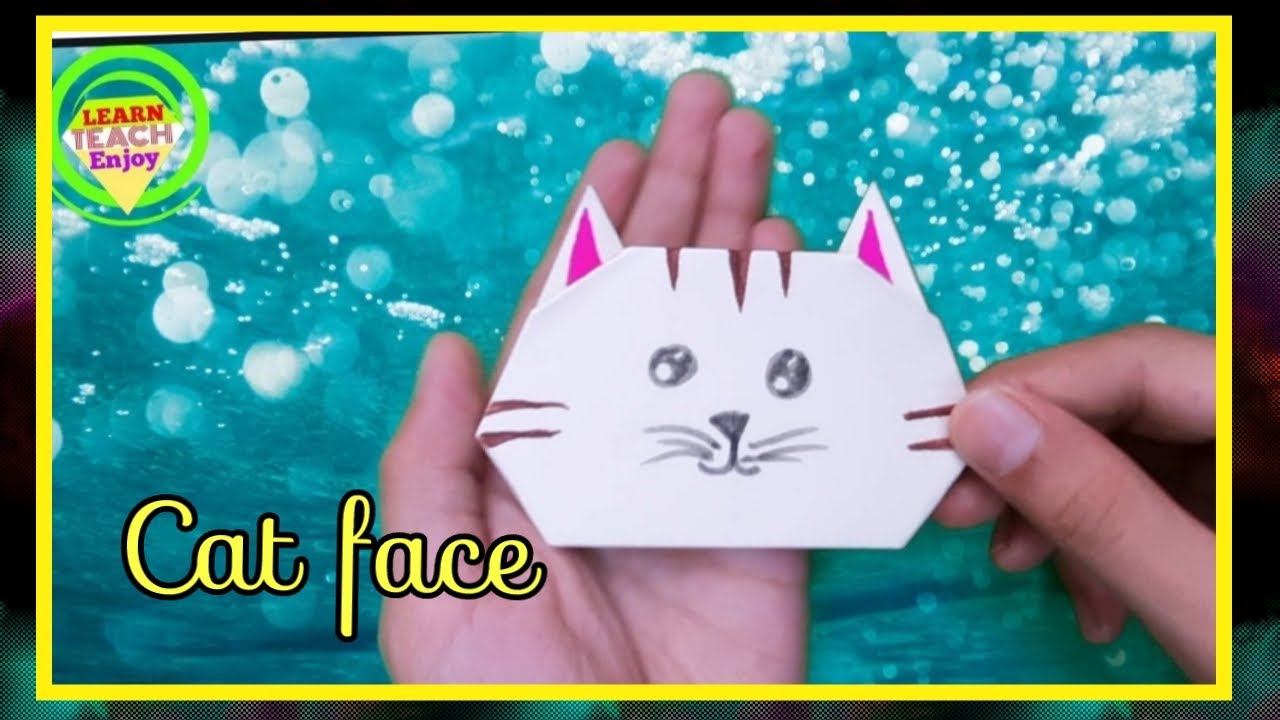 Paper Cat Face | How to fold a paper Cat face | How to make a paper cat face | Cat Origami | मांजर