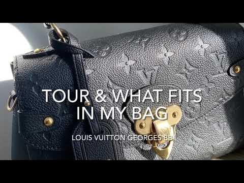 Authentic Louis Vuitton Black Monogram Empreinte Leather George mm Bag