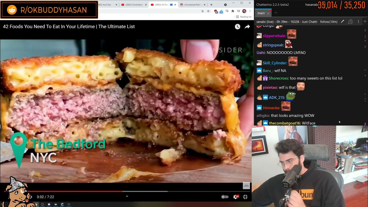 Hasanabi is disgusted by 42 foods you need to eat in your lifetime