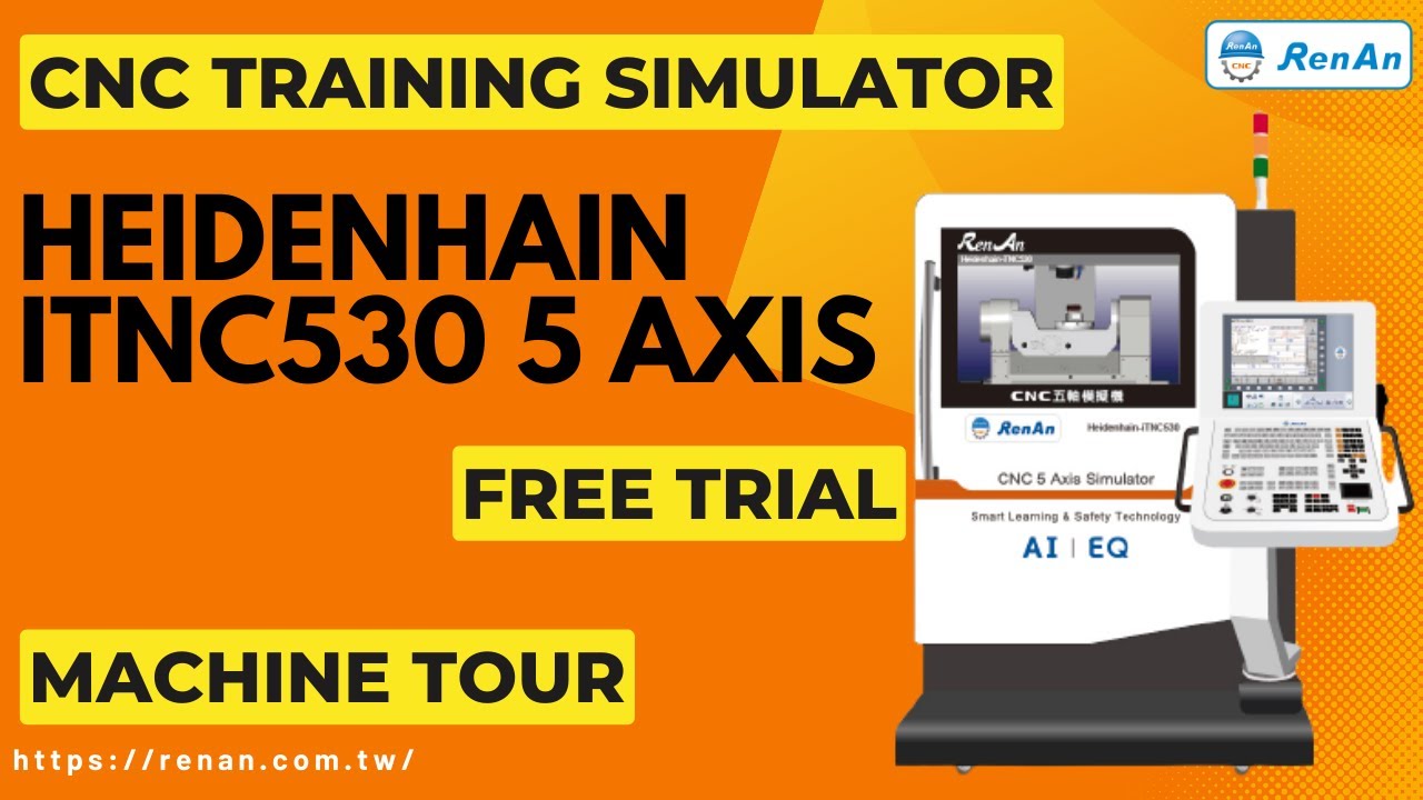 CNC Training Simulator - Heidenhain iTNC530 5 Axis| 【RenAn Soft】 - YouTube