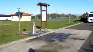 Motorhome aire in Villeneuve-de-Marsan, Landes, France