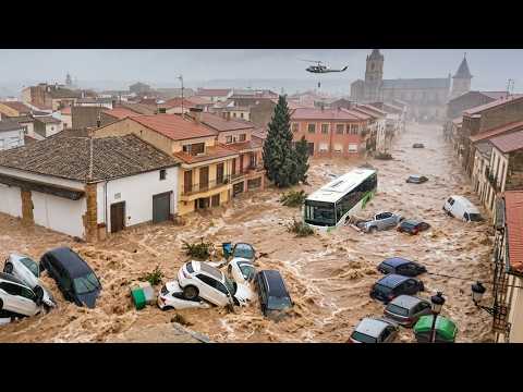 Flut-Chaos in Spanien! Sturzfluten treffen 15 Regionen, Autos weggerissen, Städte unter Wasser