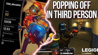 POPPING OFF IN THE NEW THIRD PERSON MODE IN APEX LEGENDS!!! | Albralelie