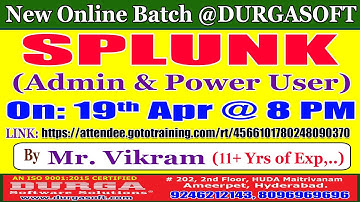 SPLUNK Online Training @ DURGASOFT
