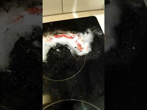 How to clean melted plastic from your glass stove top oven QUICK & EASY