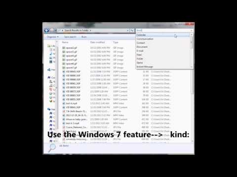 How to search for VIDEO files in Windows 7