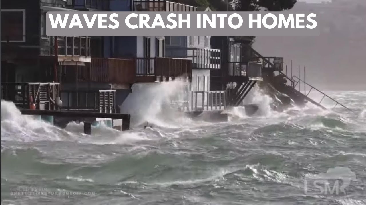 01092024 WA Windstorm, Waves Crashing on Homes, Rough Seas
