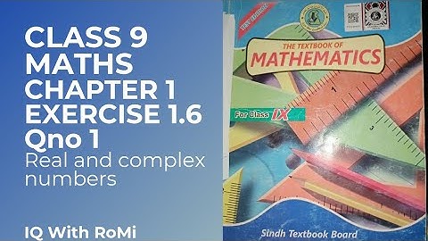 Exercise1.6 qno 1 class 9 maths Chapter 1 | sindh text maths ex 1.6qno 1 solved || 9th Math ki ex1.6