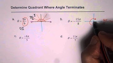 Determine Quadrant Where Terminal Arm of Radian Angle Terminates