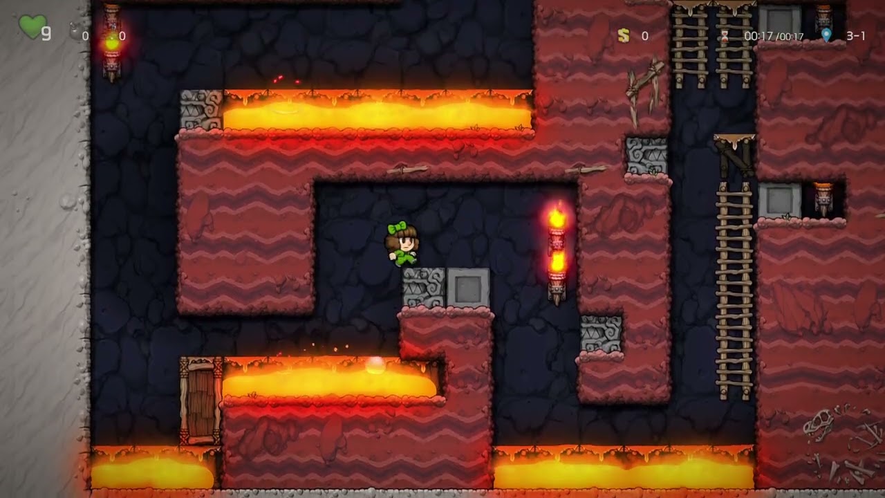 Spelunky 2 "arrow" mod full playthrough 스펠렁키 2 화살패링 연습모드 클리어