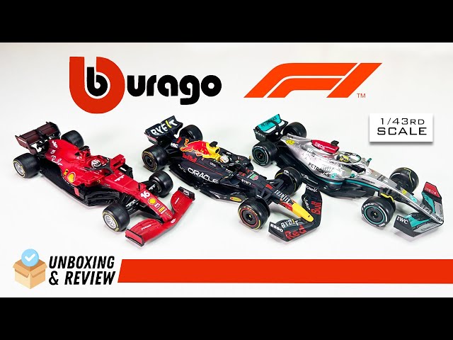 2023 1/43rd Scale Bburago F1 Ferrari, Mercedes, and Red Bull - Unboxing &  Review 