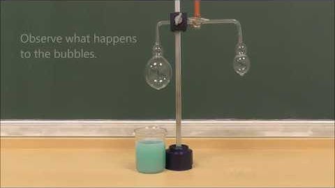 Two soap bubbles connected with a tube