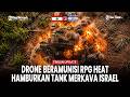 Detik-detik Drone FPV Bersenjata RPG Hantam Tank Merkava di Al-Bayada