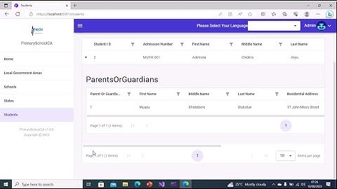 Lesson 15 SCAFFOLDING OF MASTER DETAIL HIERARCHY PAGE FOR STUDENT AND PARENT/GUARDIAN ENTITIES