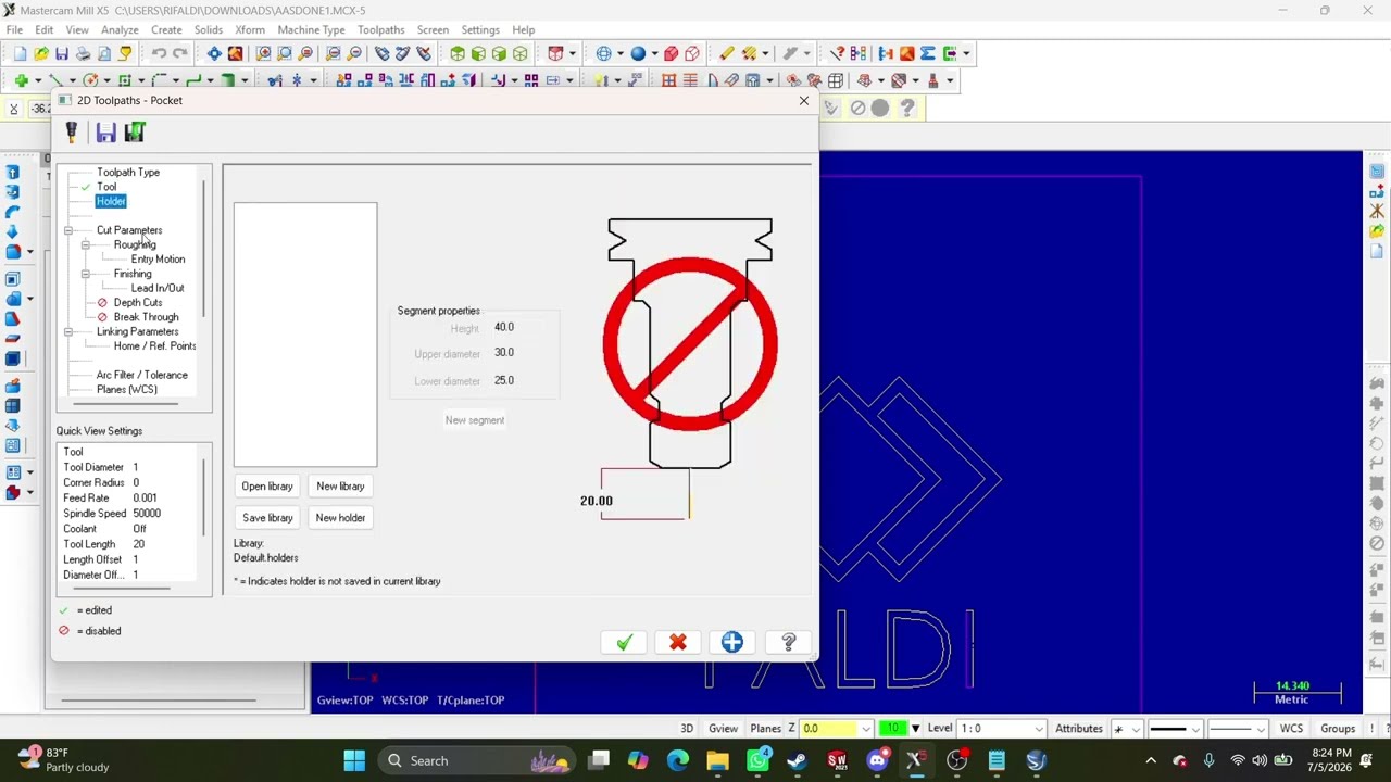 Cara Export G-Code dari Mastercam X5 dan Simulasi di SSCNC