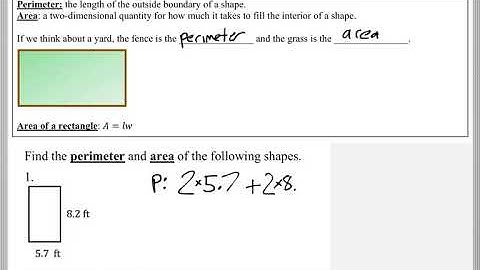 Math 118 : 1.5 #1 (Mathematical Explorations Tutorial : Perimeter & Area)