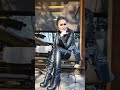 Granate Travelling on terrace, listening to birds songs, miniskirt, thigh high boots, high heels
