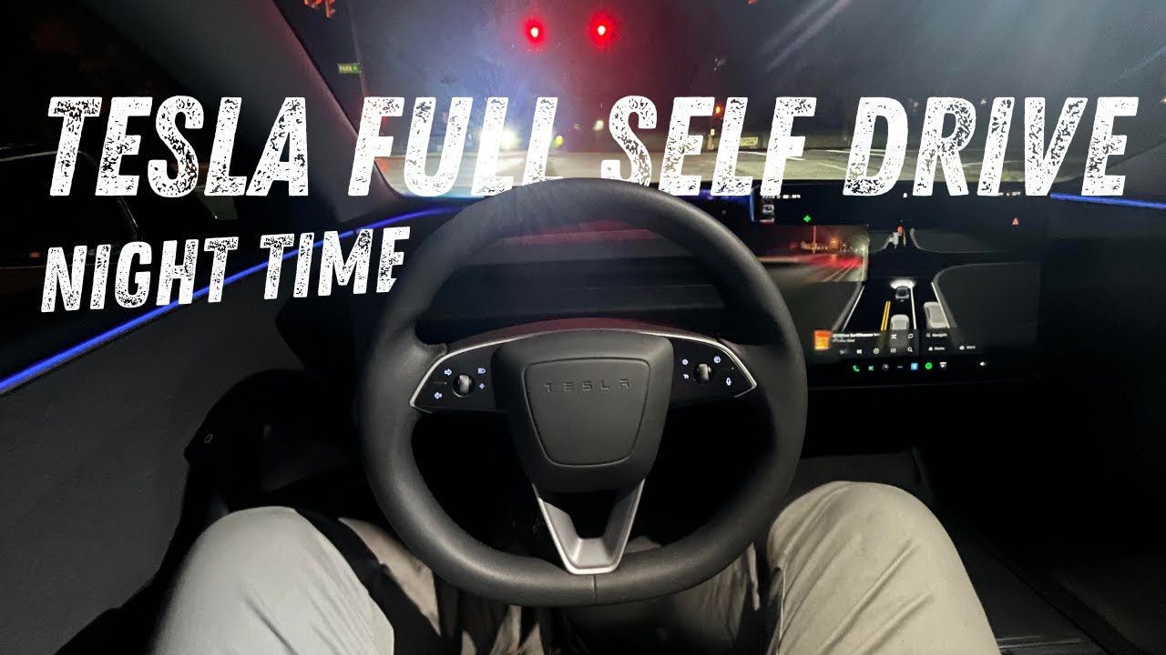 Tesla 2024 Model 3 | Full Self Drive POV | Night Time Cruise - YouTube