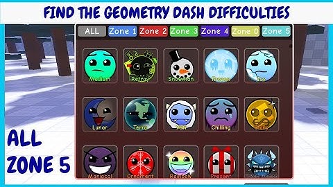 ALL Find the Geometry Dash DIFFICULTIES ZONE 5 ROBLOX