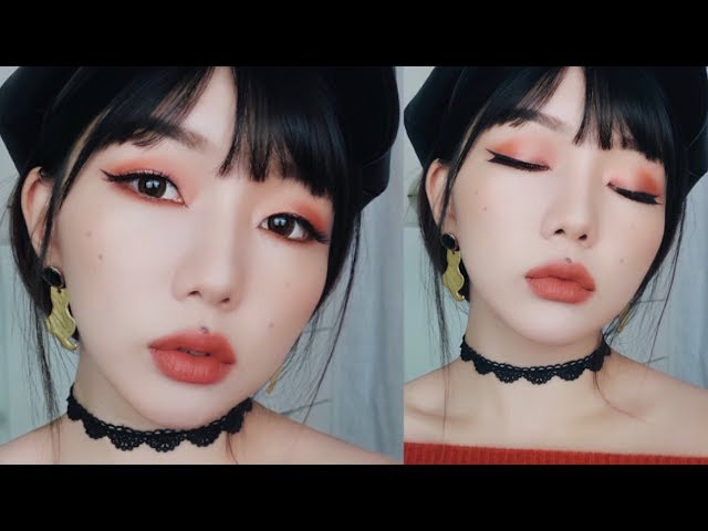 Pumpkin Colored Fall/Winter 2018 Makeup Tutorial For monolid /hooded eyes