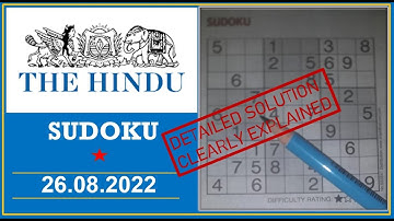 How to Solve 1 Star Hindu  Sudoku Aug 26,  2022 -  Step By Step Solution