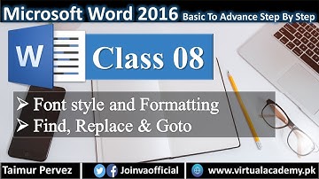 Microsoft word training | Font style & Formatting | Find, Replace, & Goto. 08
