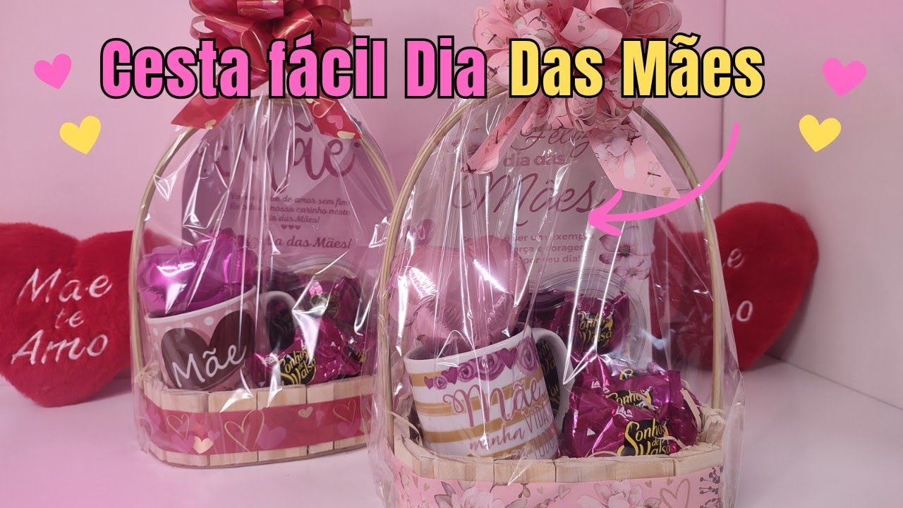 CESTA DE CHOCOLATES PARA O DIA DAS MÃES 2025 COM CARTÃO ❤️