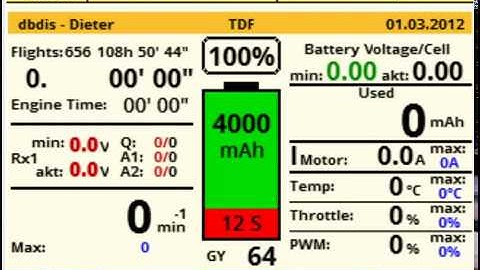 Jeti full screen telemetry config for Helicopters