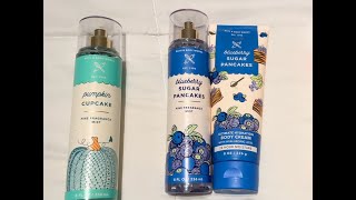 Bath &amp; Body Works Blueberry Sugar Pancakes &amp; Pumpkin Cupcake Body Care Haul!