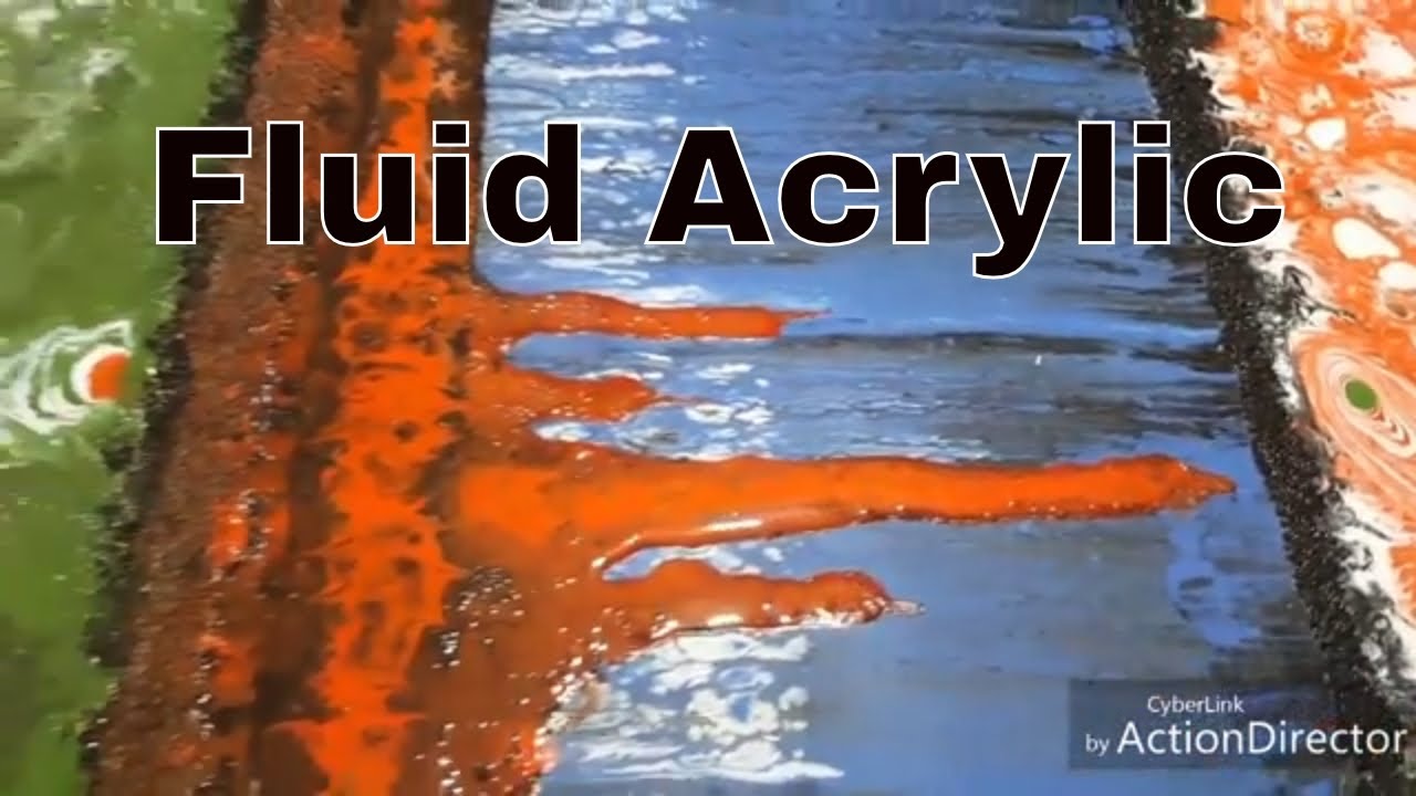 8)DIY - Fluid Acrylic pouring / glue - water - silicone - YouTube
