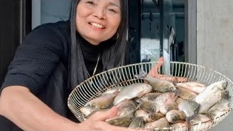 Ông xã đánh lưới bắt được rổ cá Riếc Đồng:giản di thên quê.#1838